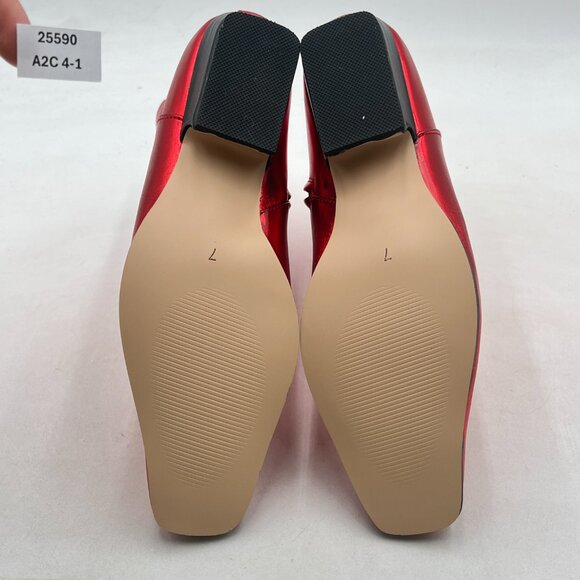 miss left Red Square Toe Low Chunky Heel Ankle Booties Chic Zip up Short Boot - Picture 6 of 7